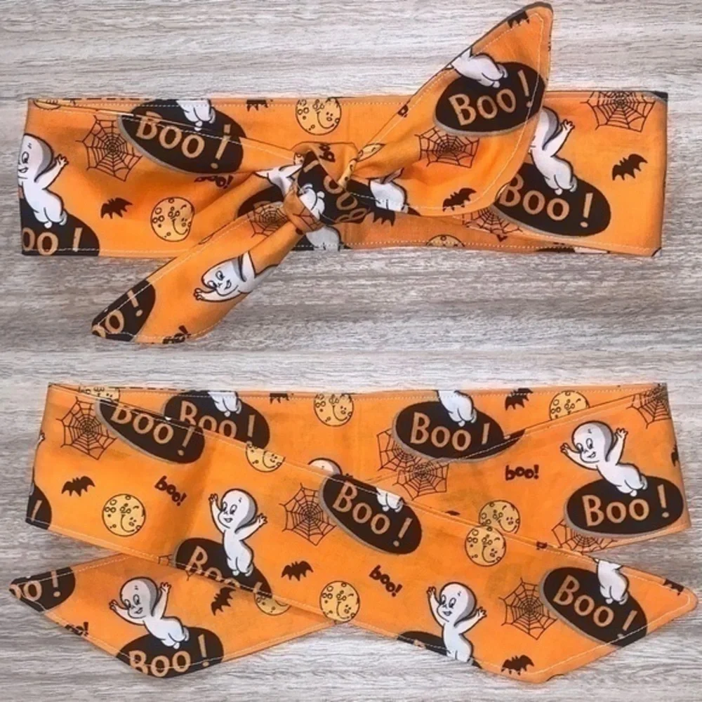 Casper The Friendly Ghost Halloween tie hair wrap 50s style headband new
